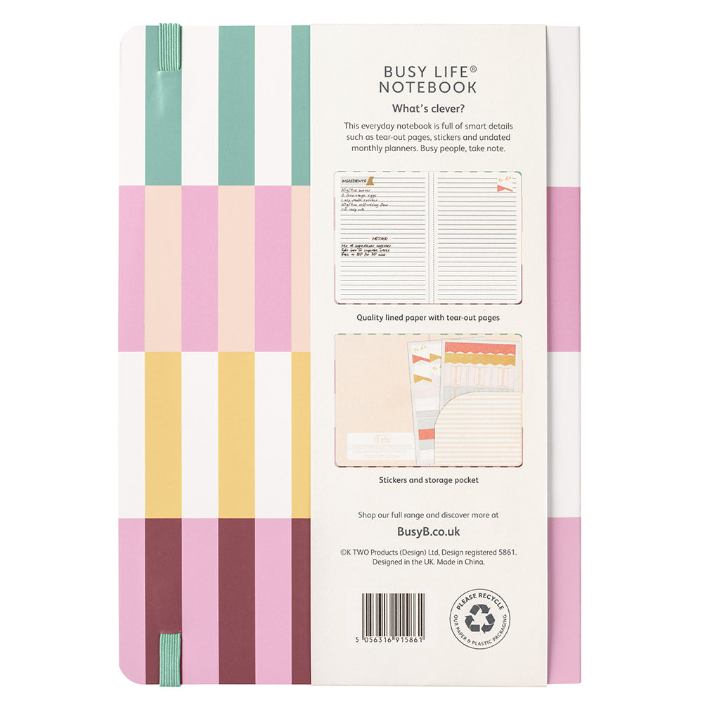 Busy B Notebook - A5 Multi Stripe