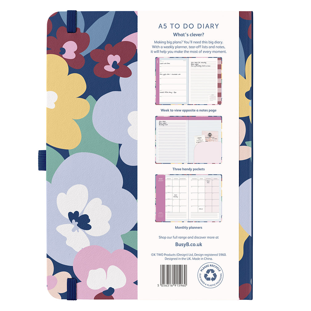 Busy B 2026 Diary - To Do A5 - Floral