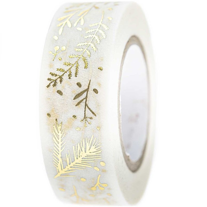Paper Poetry Washi Tape - Nostalgic Christmas Branches White & Gold