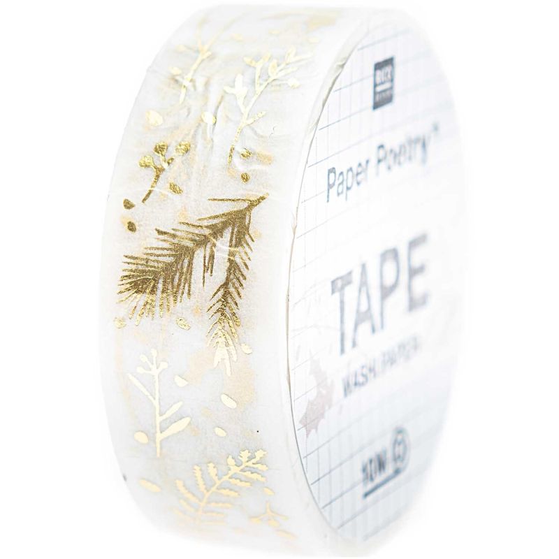 Paper Poetry Washi Tape - Nostalgic Christmas Branches White & Gold