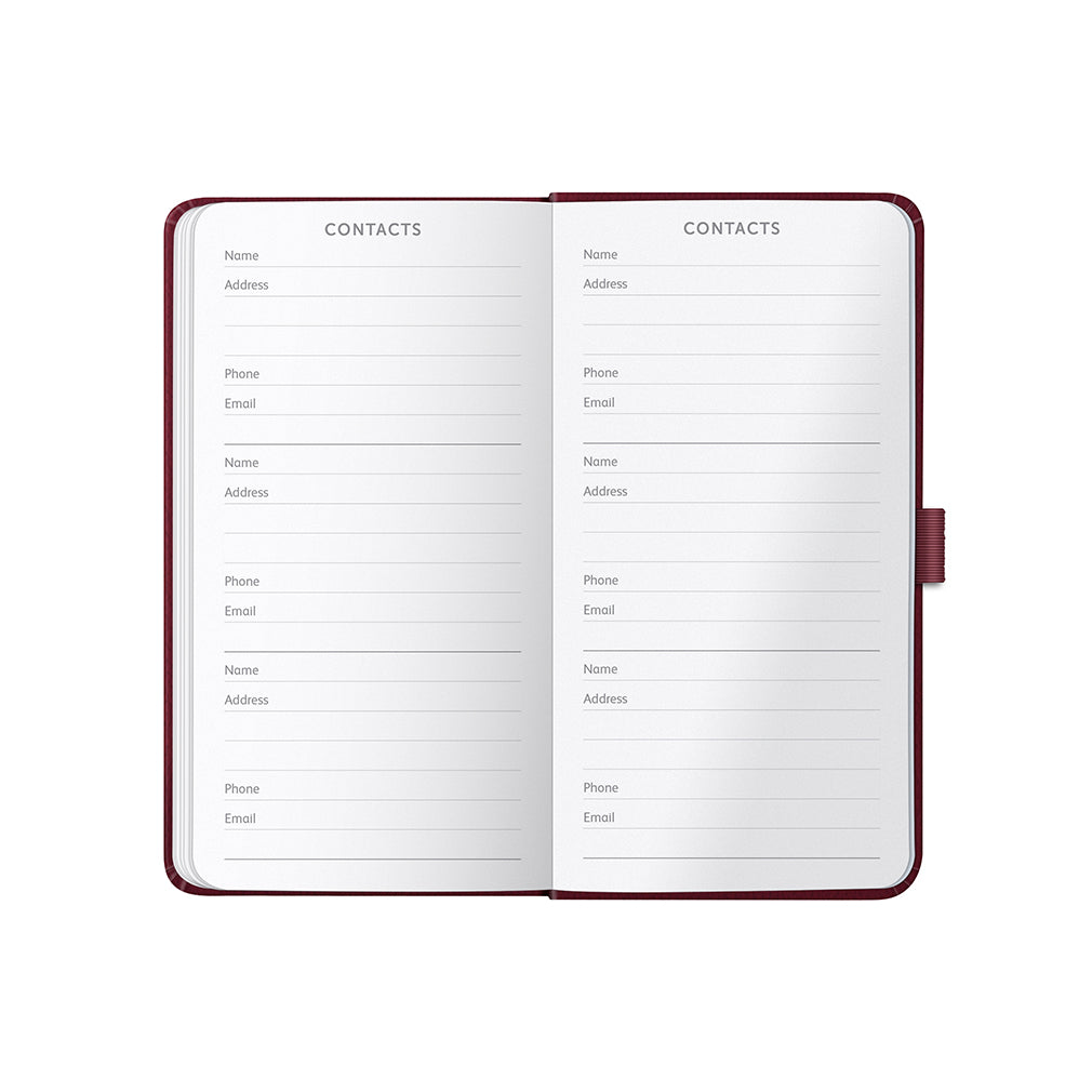 Busy B 2026 Diary - Slim Faux Leather Burgundy