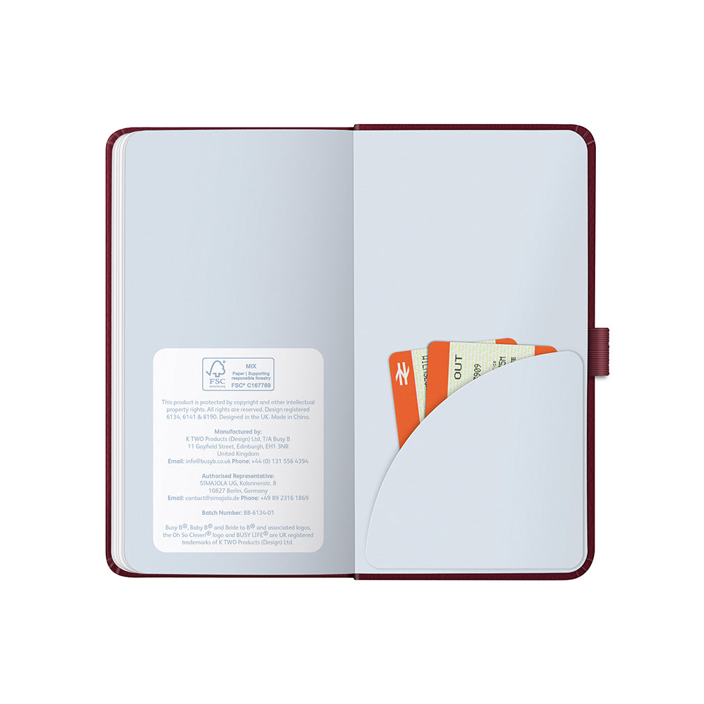 Busy B 2026 Diary - Slim Faux Leather Burgundy