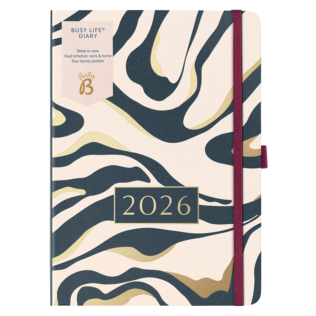 Busy B 2026 Diary - Busy Life Fabric Marble