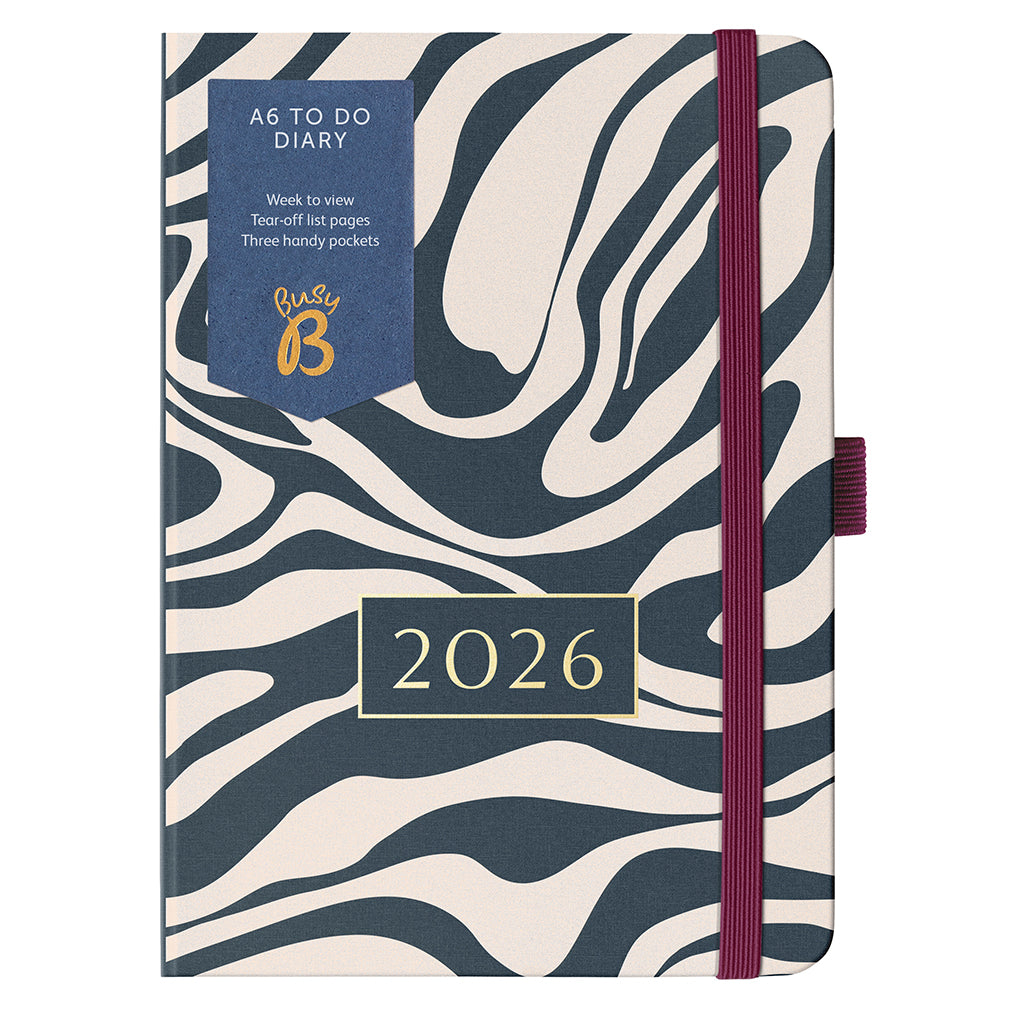 Busy B 2026 Diary - To Do A6 - Marble Fabric