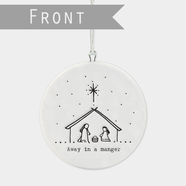 East of India Christmas Porcelain Bauble - Nativity scene