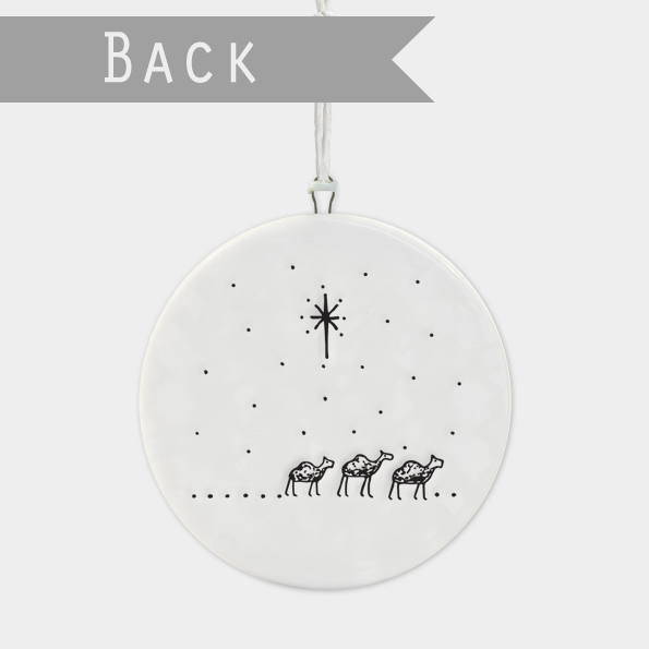 East of India Christmas Porcelain Bauble - Nativity scene