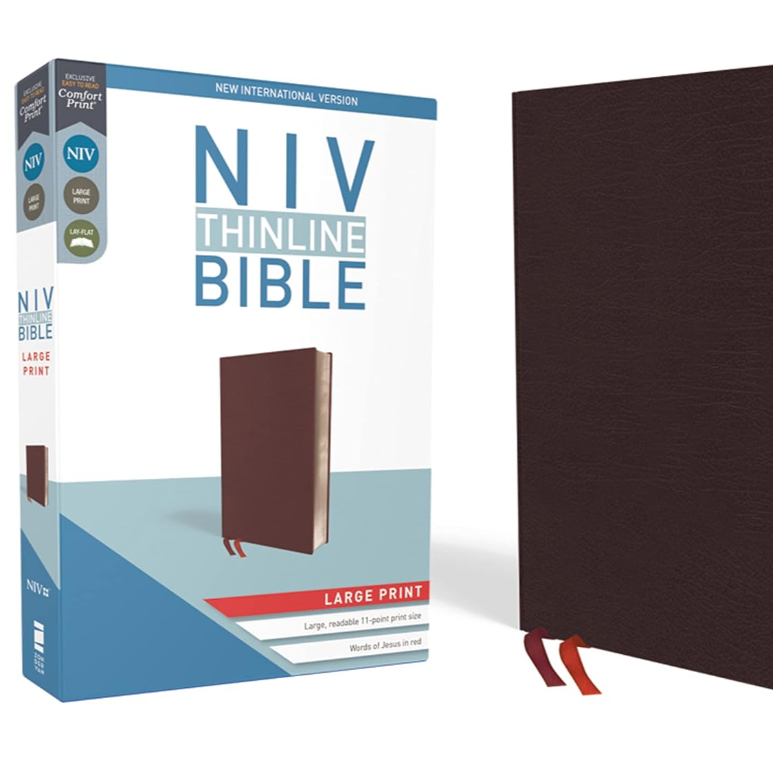 NIV - Large Print Thinline Bible - Burgundy Bonded Leather