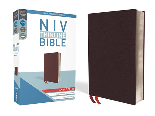 NIV - Large Print Thinline Bible - Burgundy Bonded Leather