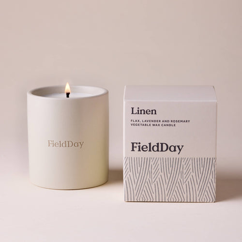 Field Day Candle - Linen Classic Stoneware