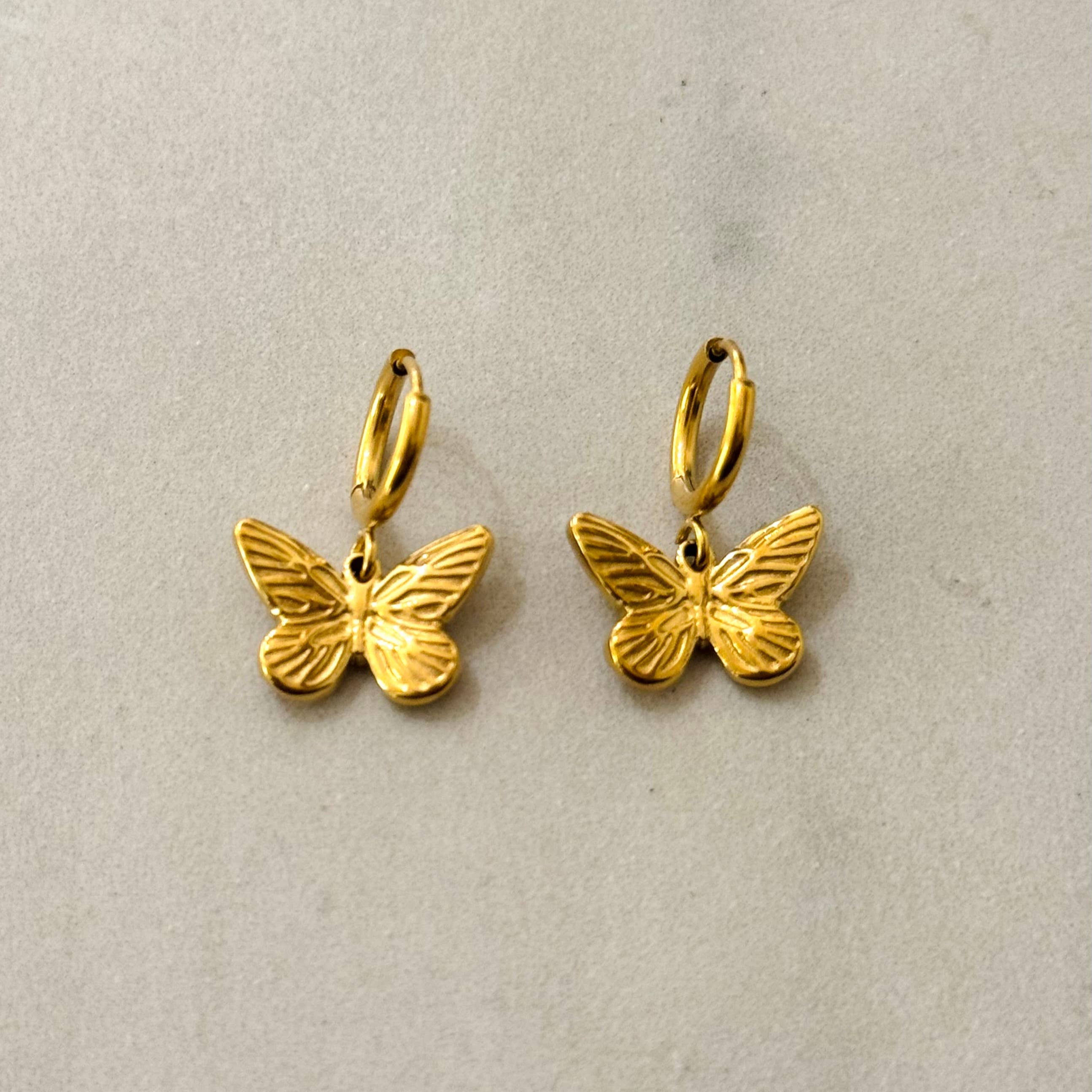 Cassette Barcelona Earrings - Butterfly Hoops