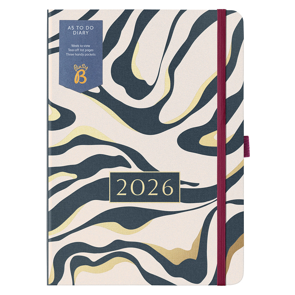 Busy B 2026 Diary - To Do A5 - Marble Fabric