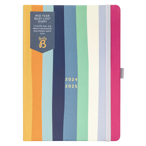 Busy B 2024-2025 Diary - Mid-Year Busy Life Diary - Stripe