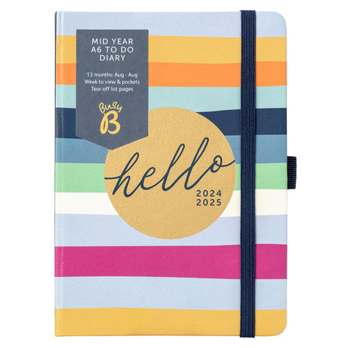 Busy B 2024-2025 Diary - Mid-Year A6 To Do Diary - Stripe