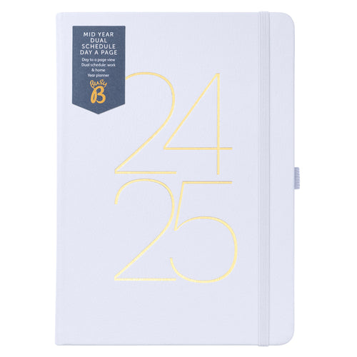 Busy B 2024-2025 Diary - Mid-Year Dual Schedule Day a Page - Lavender