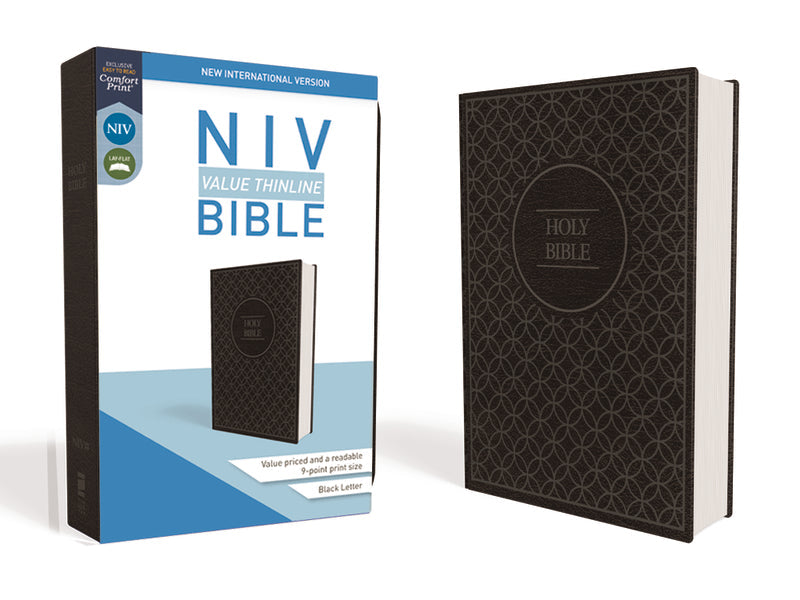 NIV - Value Thinline Bible - Charcoal Black Leathersoft