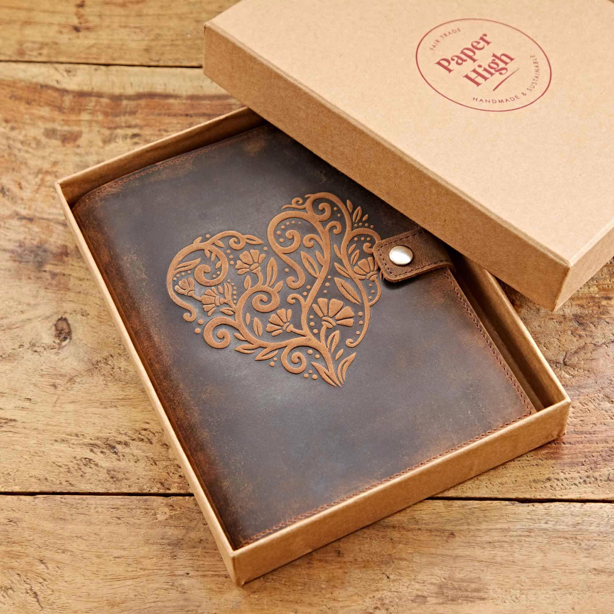 Paper High Journal - Refillable Buffalo Leather - Heart