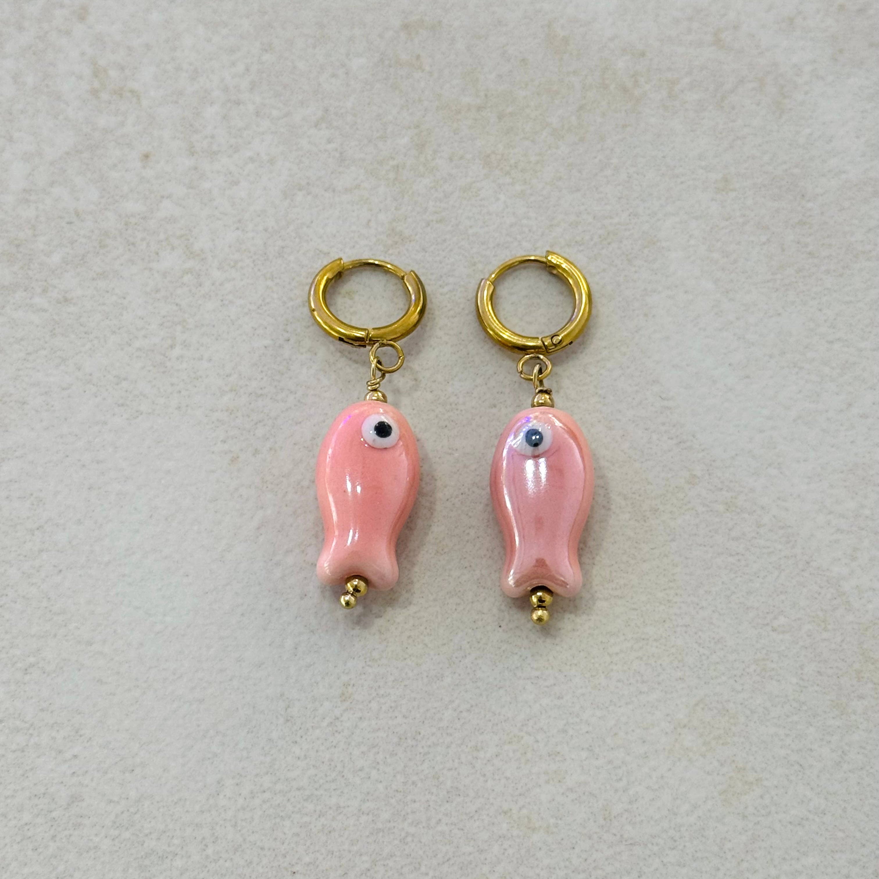 Cassette Barcelona Earrings - Mini Ceramic Fish
