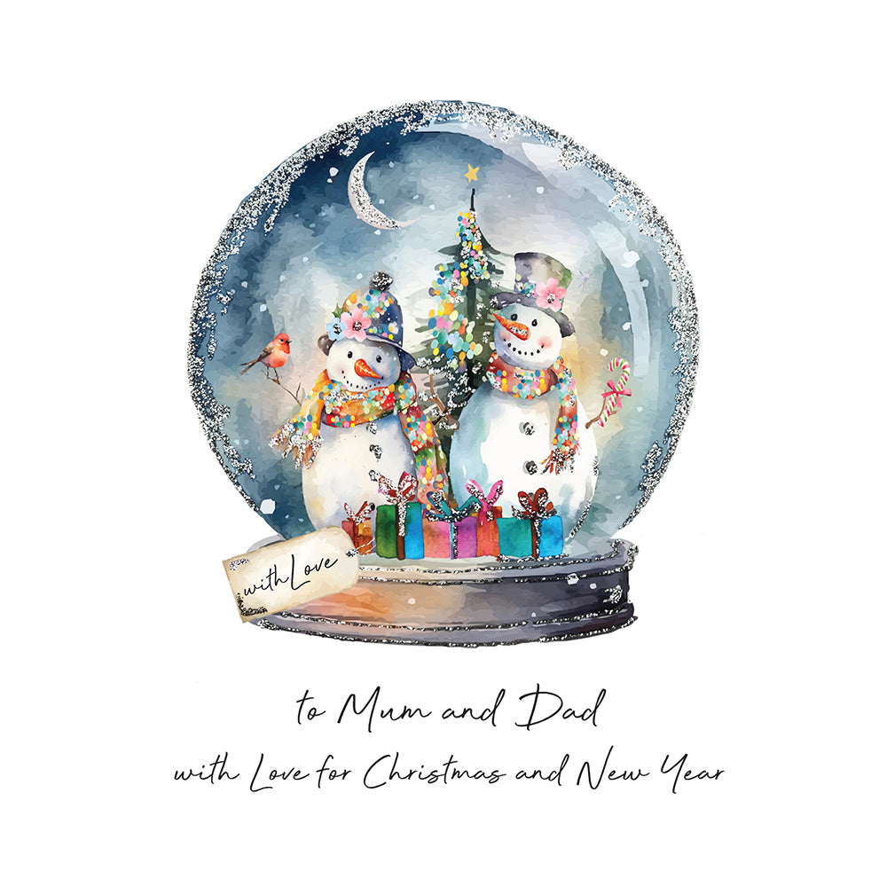 Luxury Extra Large Christmas Card - To Mum and Dad with Love for Christmas and New Year