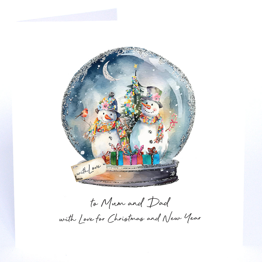Luxury Extra Large Christmas Card - To Mum and Dad with Love for Christmas and New Year