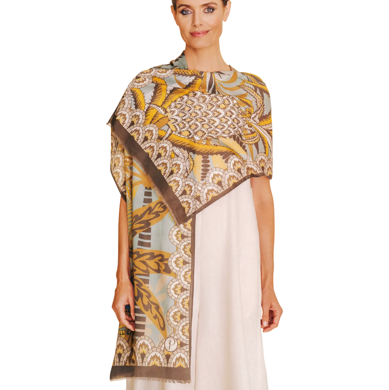 Powder Scarf - Cotton Patterned Palms