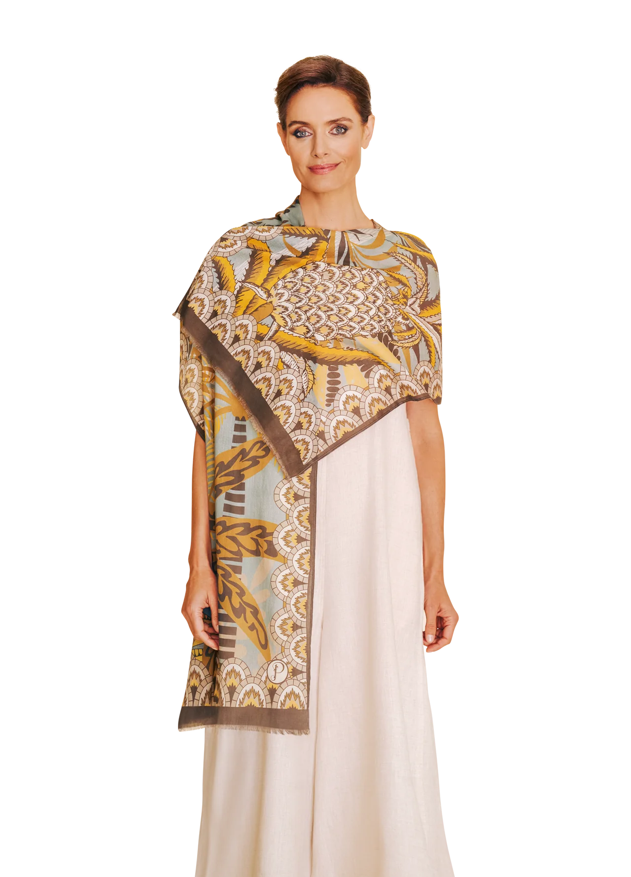 Powder Scarf - Cotton Patterned Palms