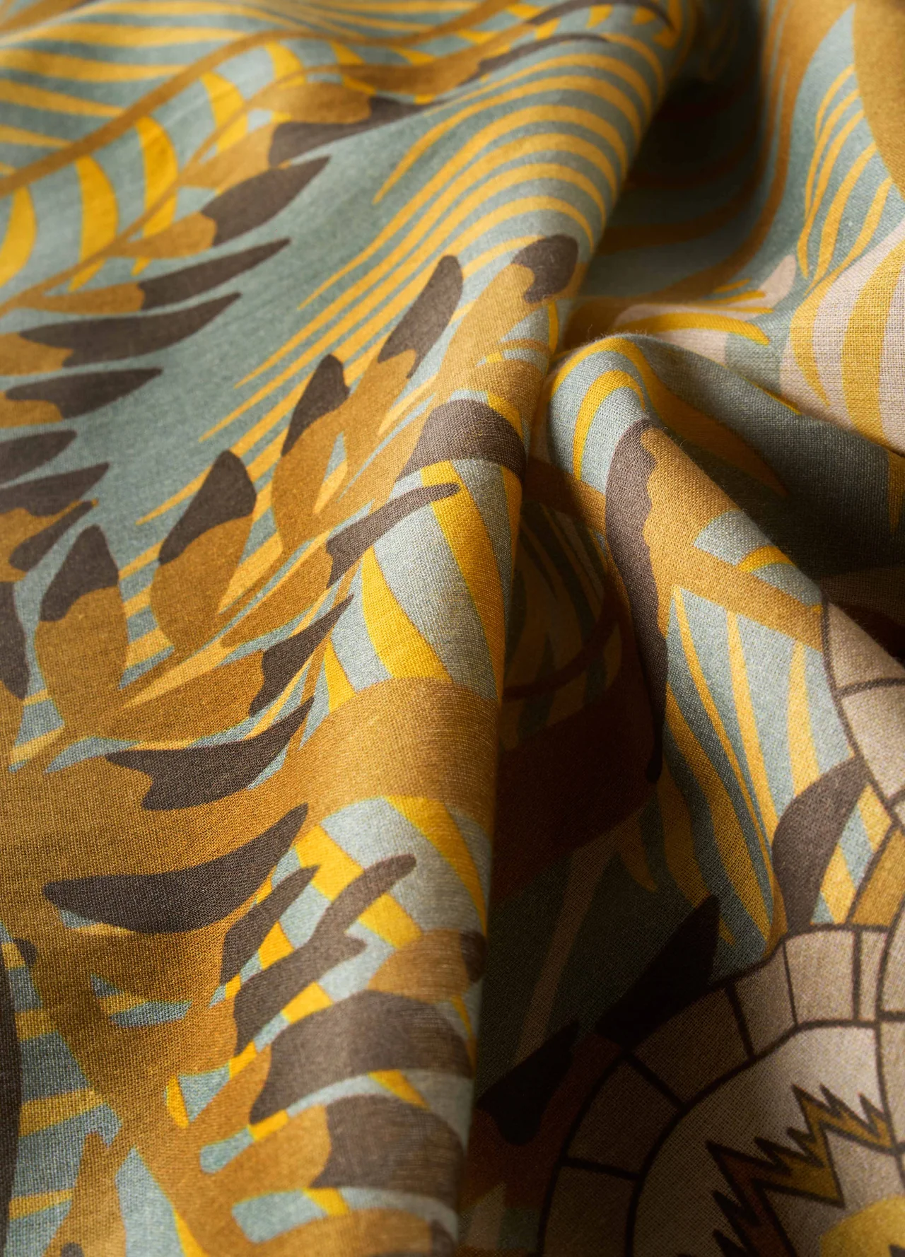 Powder Scarf - Cotton Patterned Palms