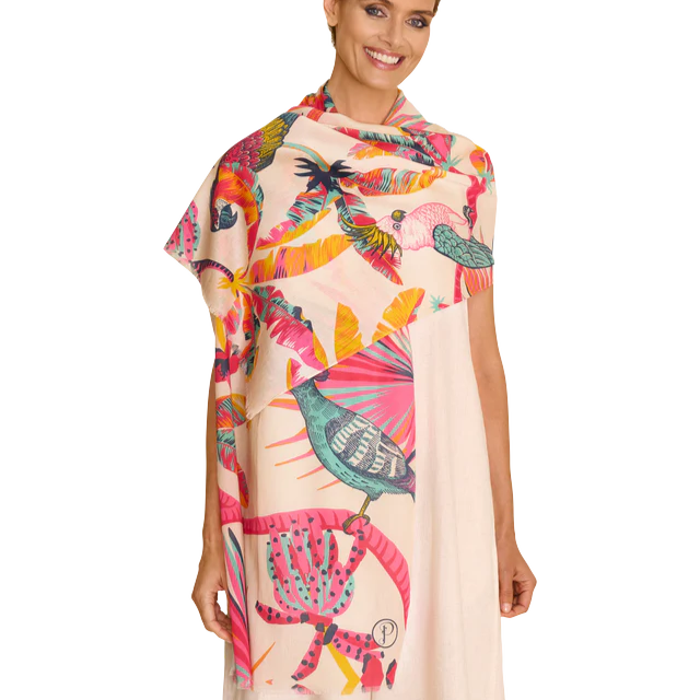 Powder Scarf - Cotton Tropical Paradise