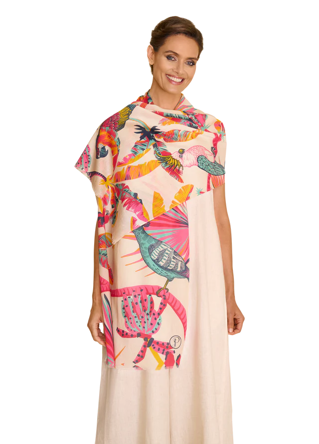 Powder Scarf - Cotton Tropical Paradise