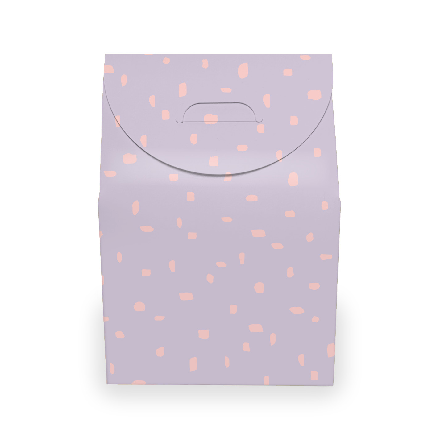 1 Gift Box - Purple with Coral Dots