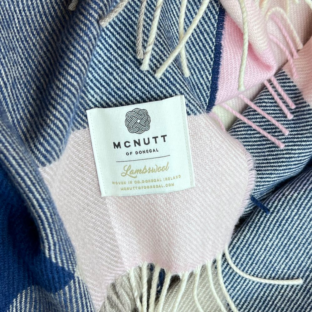 McNutt of Donegal Throw in Supersoft Lambswool - Check Chic