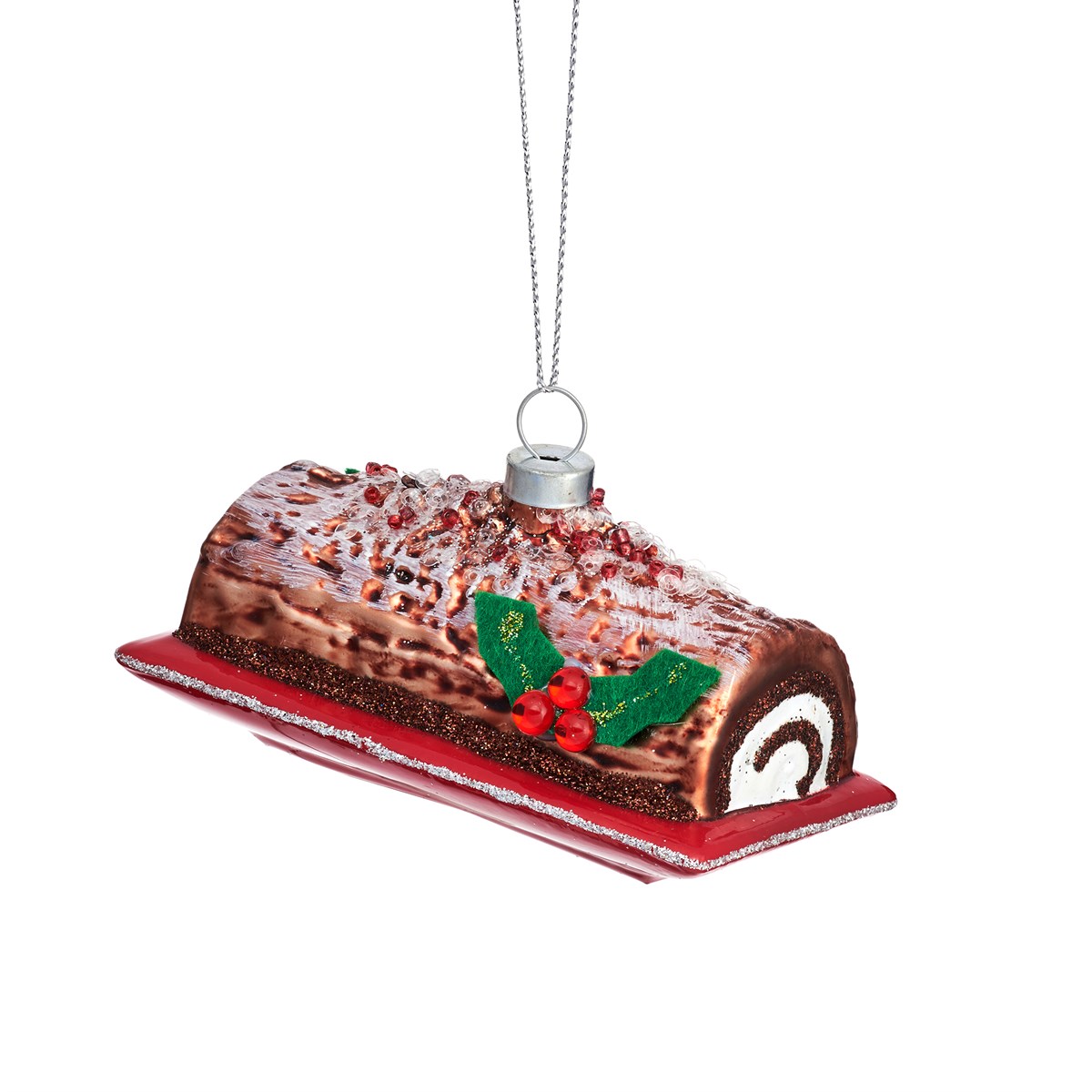 Sass & Belle Christmas Bauble - Glass Chocolate Log