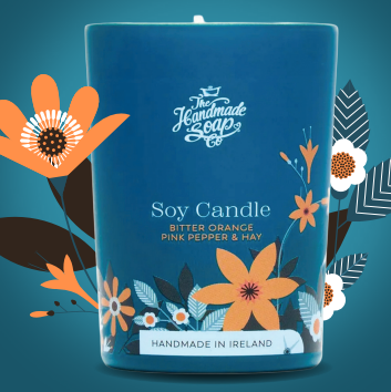 The Handmade Soap Company Scented Soy Candle - Bitter Orange, Pink Pepper & Hay