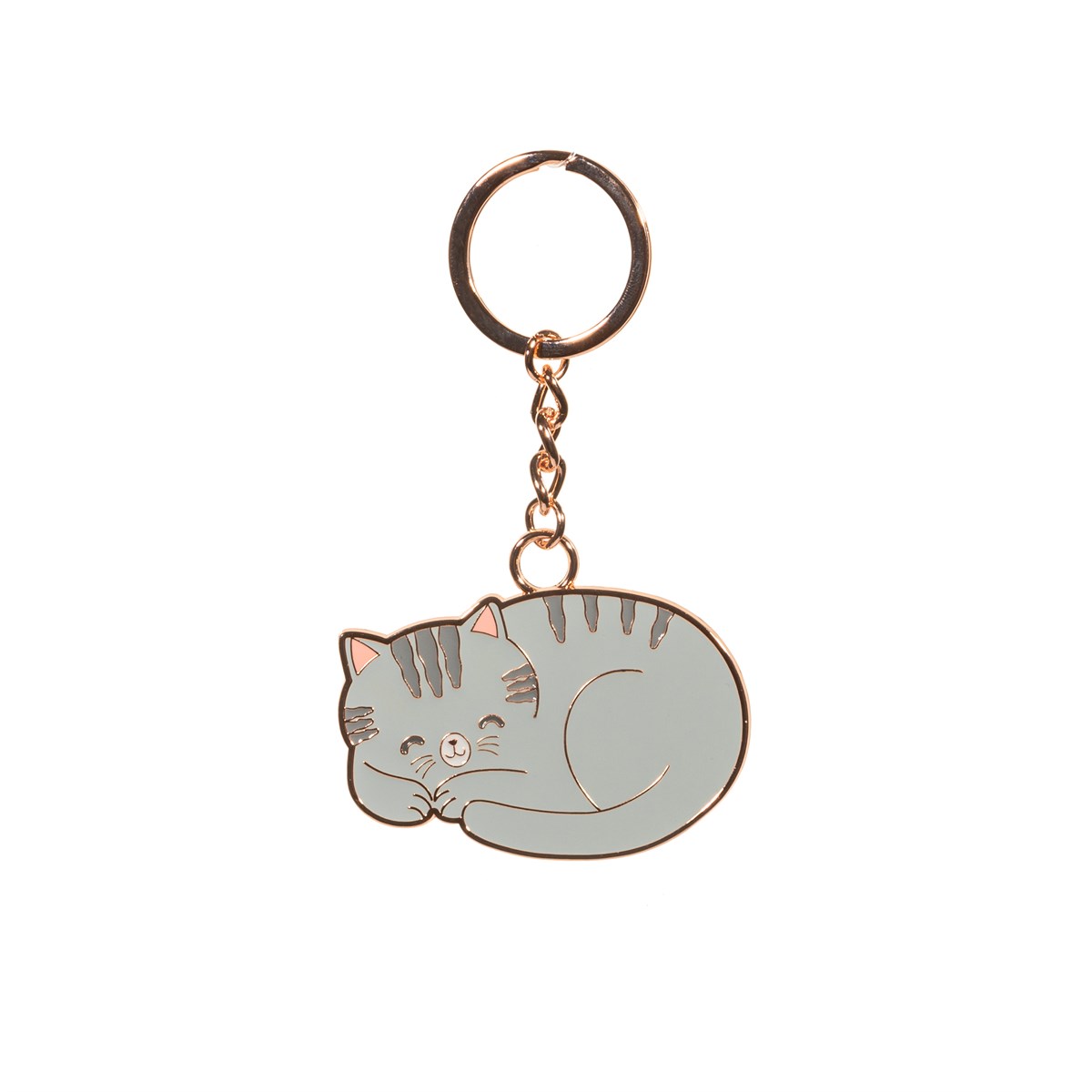 Sass & Belle Keyring - Enamel Grey Cat