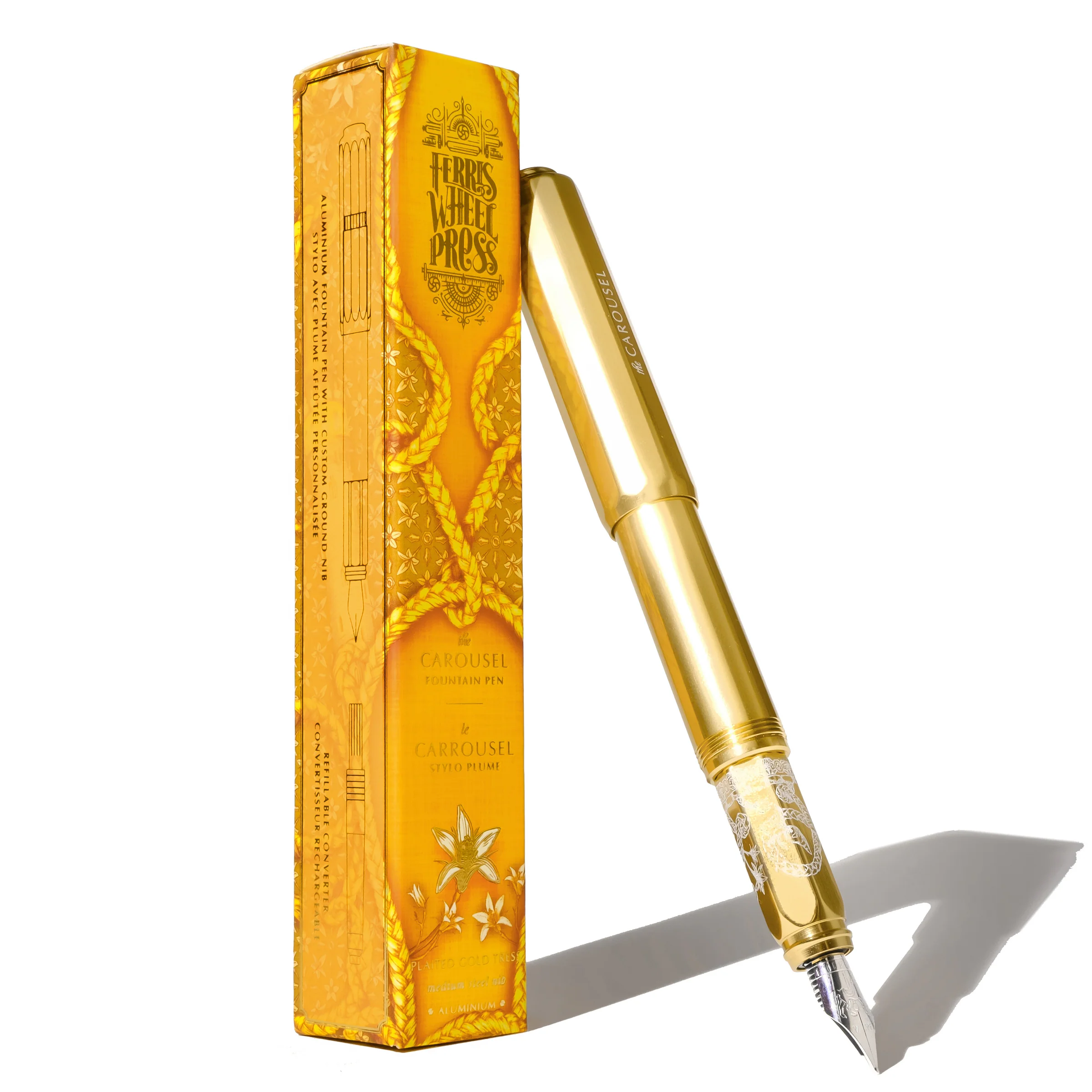 Ferris Wheel Press Carousel Aluminium Fountain Pen - Plaited Gold Tress Limited Edition (Dec 2023)