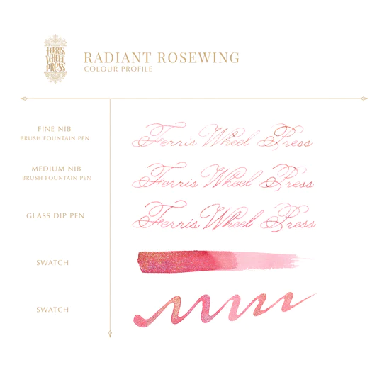 Ferris Wheel Press Fountain Pen Ink - FerriTales #22 Wild Swans Radiant Rosewing (Jan 2024)