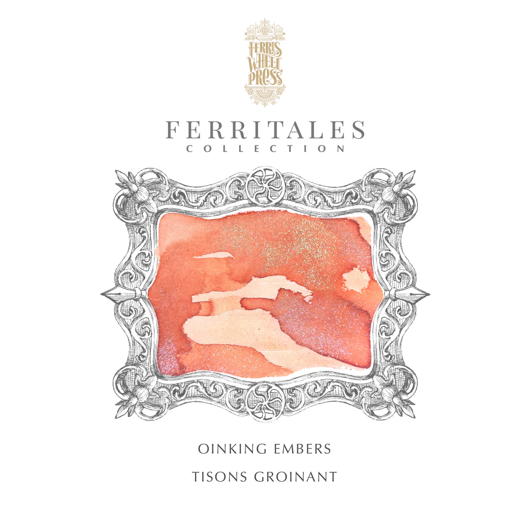 Ferris Wheel Press Fountain Pen Ink - FerriTales #30 Three Little Pigs - Oinking Embers (Dec 2024)