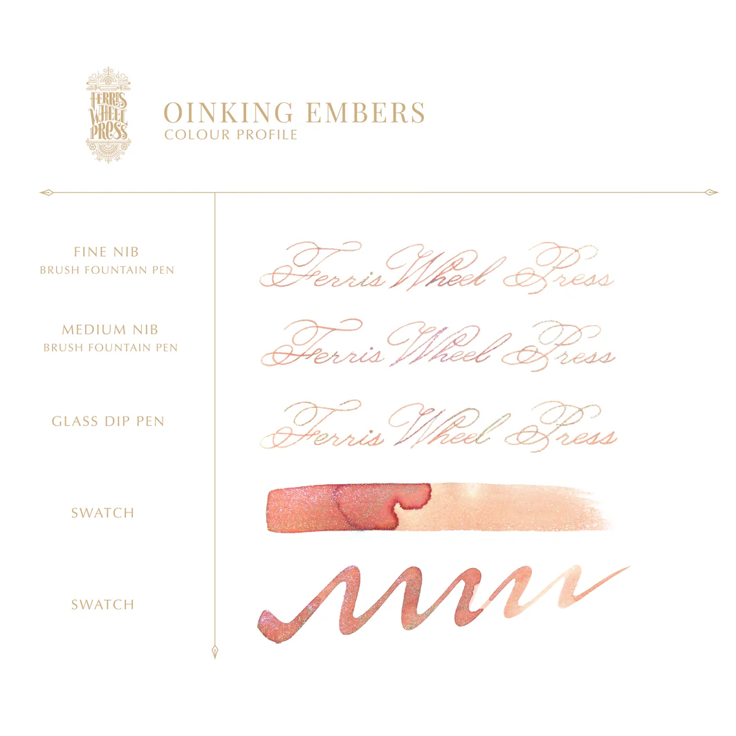 Ferris Wheel Press Fountain Pen Ink - FerriTales #30 Three Little Pigs - Oinking Embers (Dec 2024)