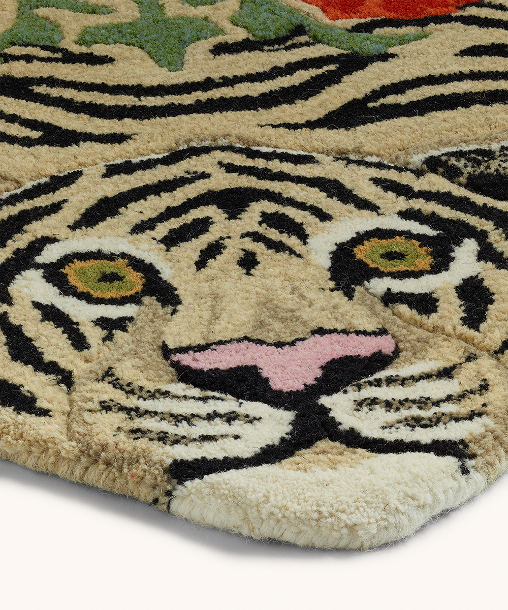 Doing Goods Rug - Floral White Tiger