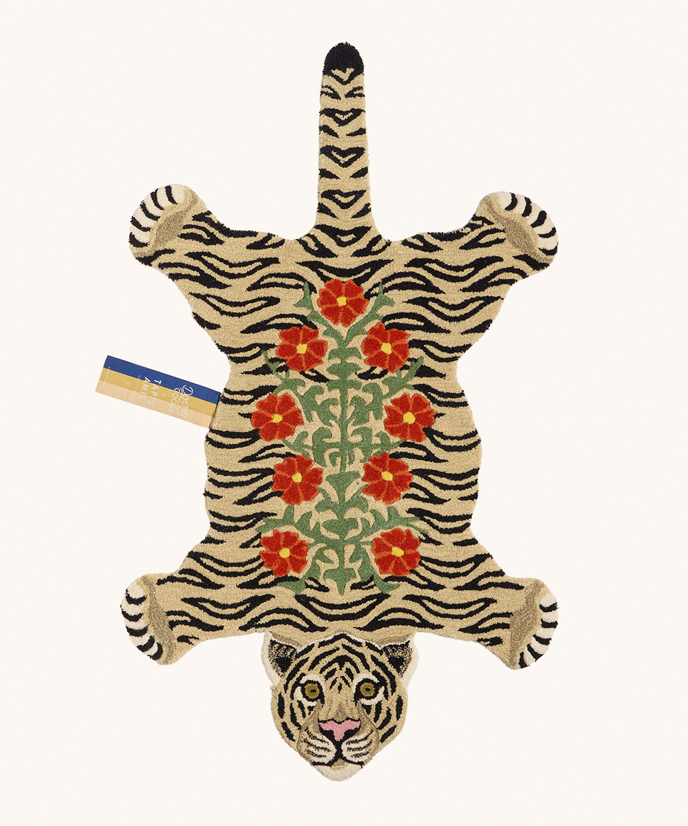 Doing Goods Rug - Floral White Tiger