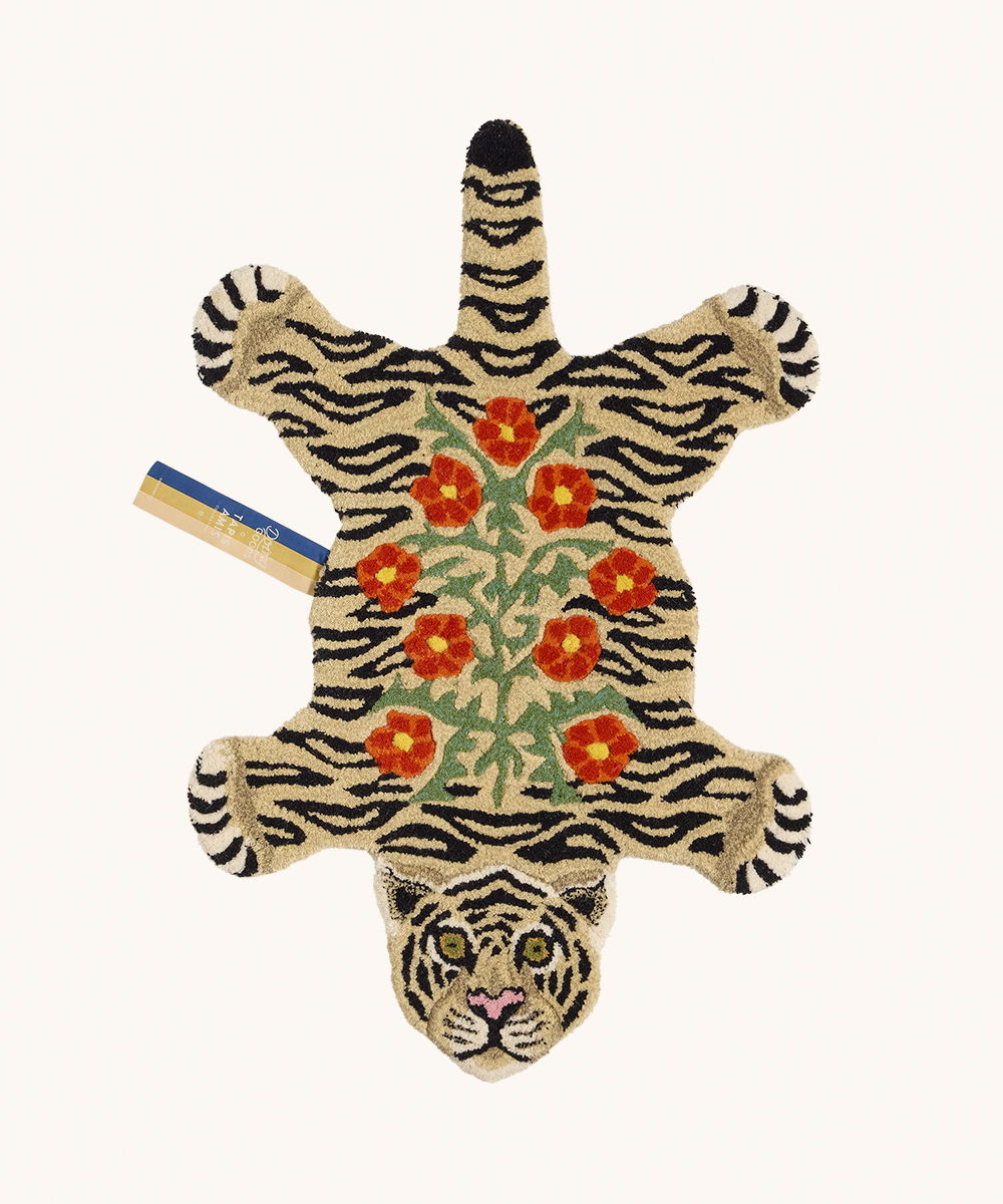 Doing Goods Rug - Floral White Tiger