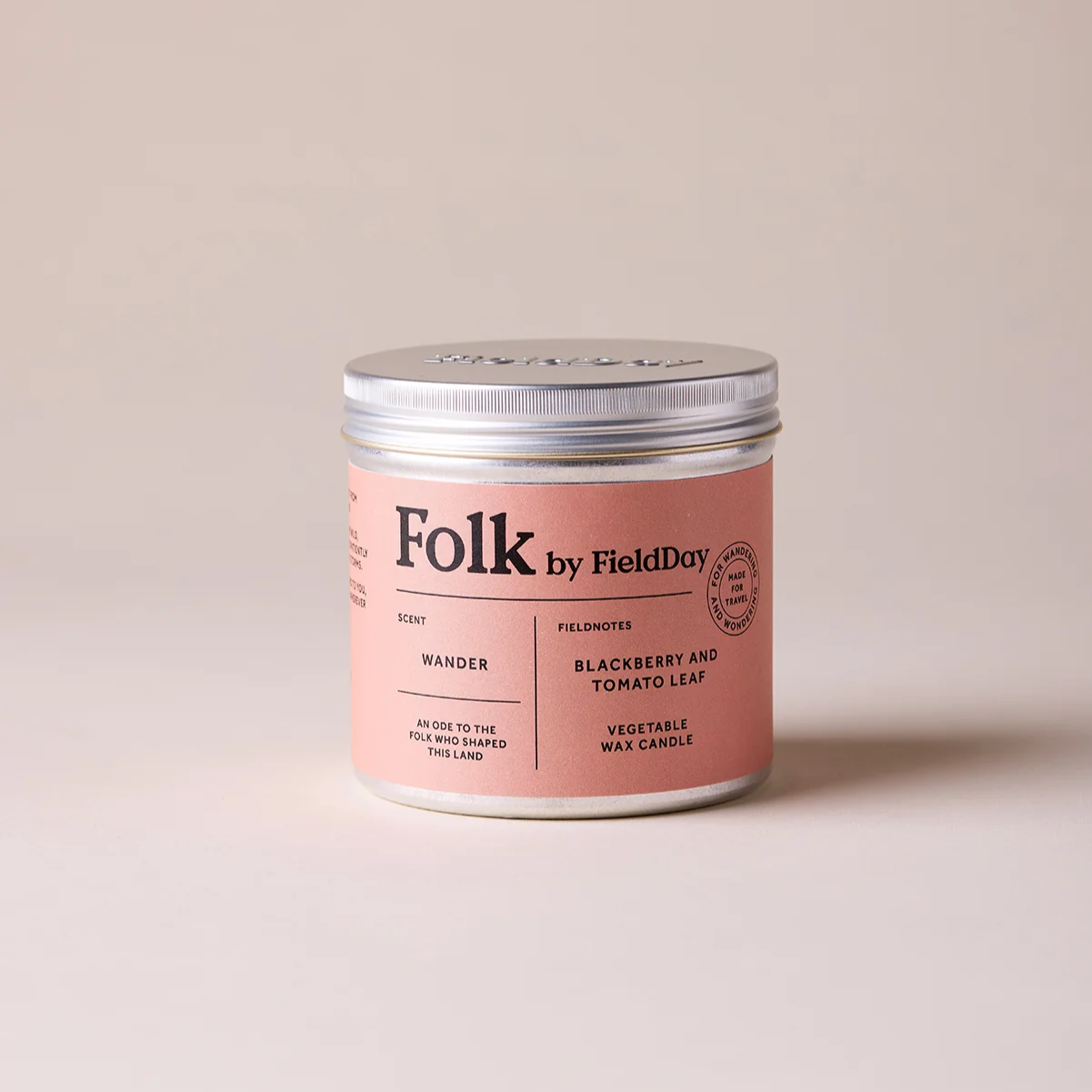 Field Day Folk Tin Candle - Wander (Blackberry and Tomato Leaf)