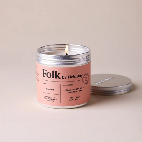 Field Day Folk Tin Candle - Wander (Blackberry and Tomato Leaf)