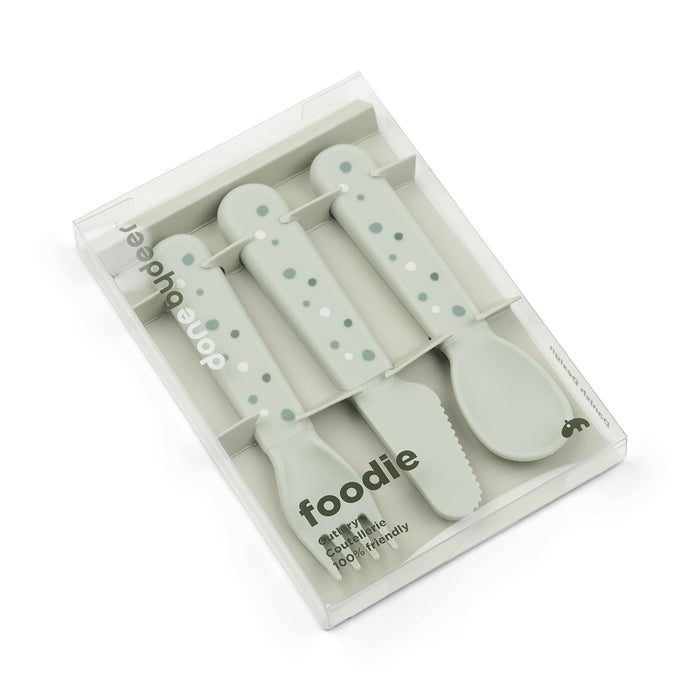 Done by Deer Eating - Cutlery Set - Happy Dots Green