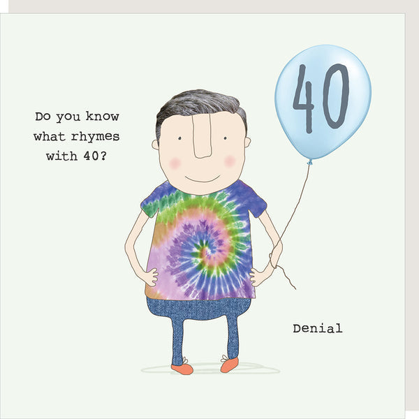 Rosie Made a Thing Card - 40 Do you know what rhymes with 40?