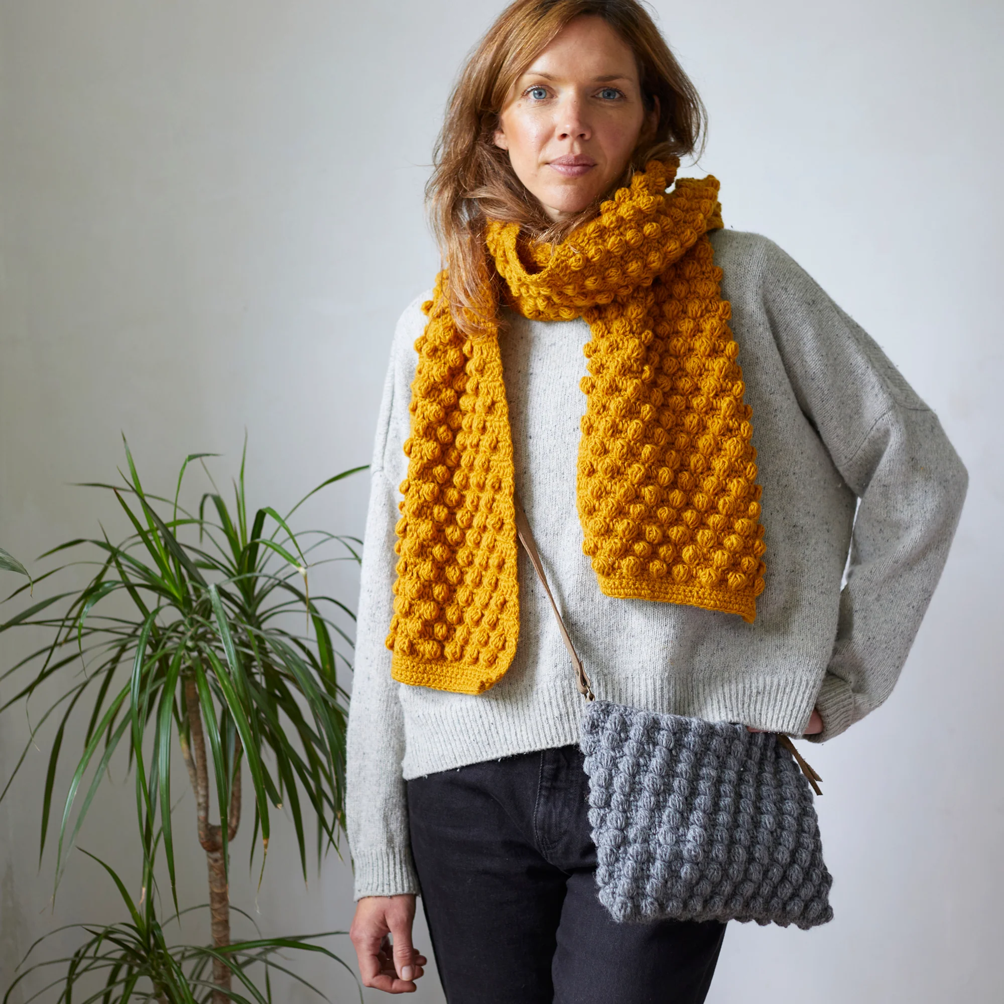 Aura Que Scarf - TEJASEE Chunky Boho Bobble Wool Scarf