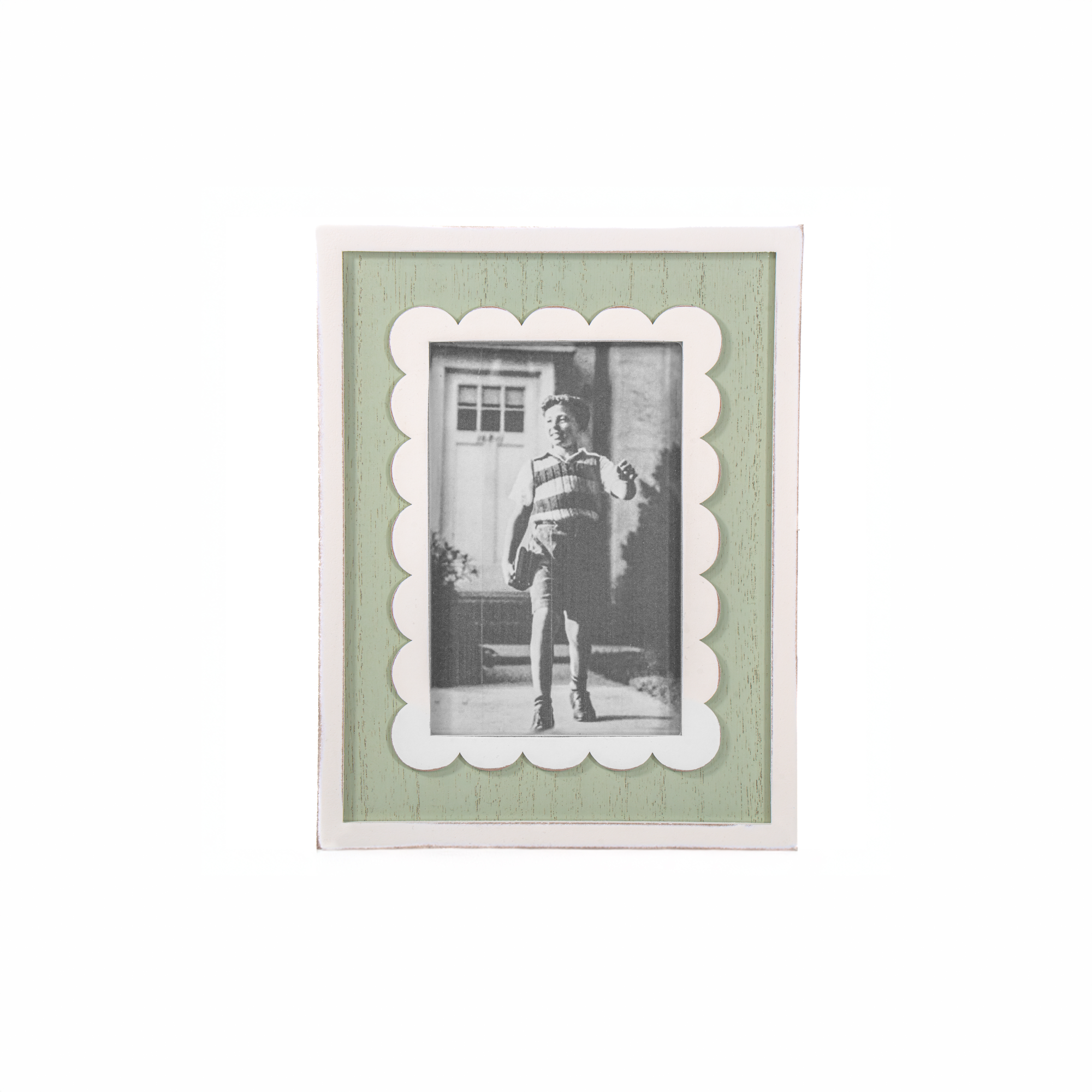 Sass & Belle Photo Frame - Green Scalloped