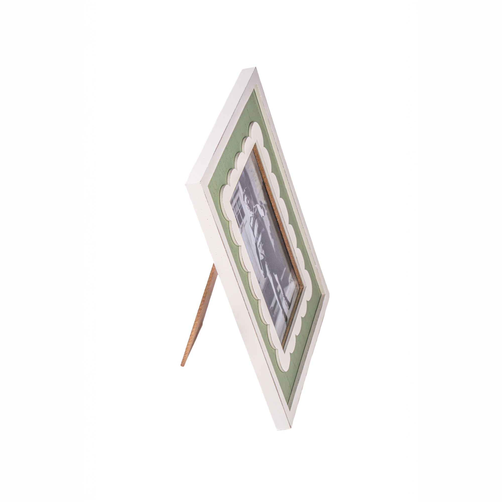 Sass & Belle Photo Frame - Green Scalloped