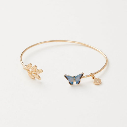 Fable Jewellery - Enamel Blue Butterfly Bangle