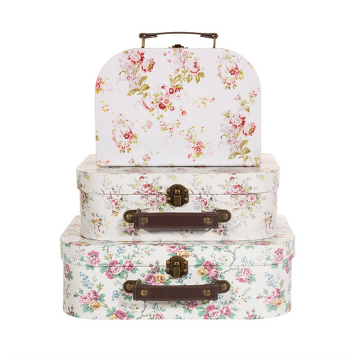 Sass & Belle Storage - Vintage Wild Rose Suitcases set of 3