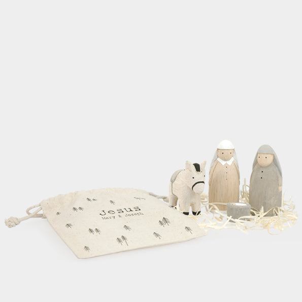 East of India Christmas - Nativity Bag set of Jesus, Mary & Joseph